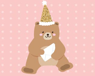 Christmas bear with a party hat