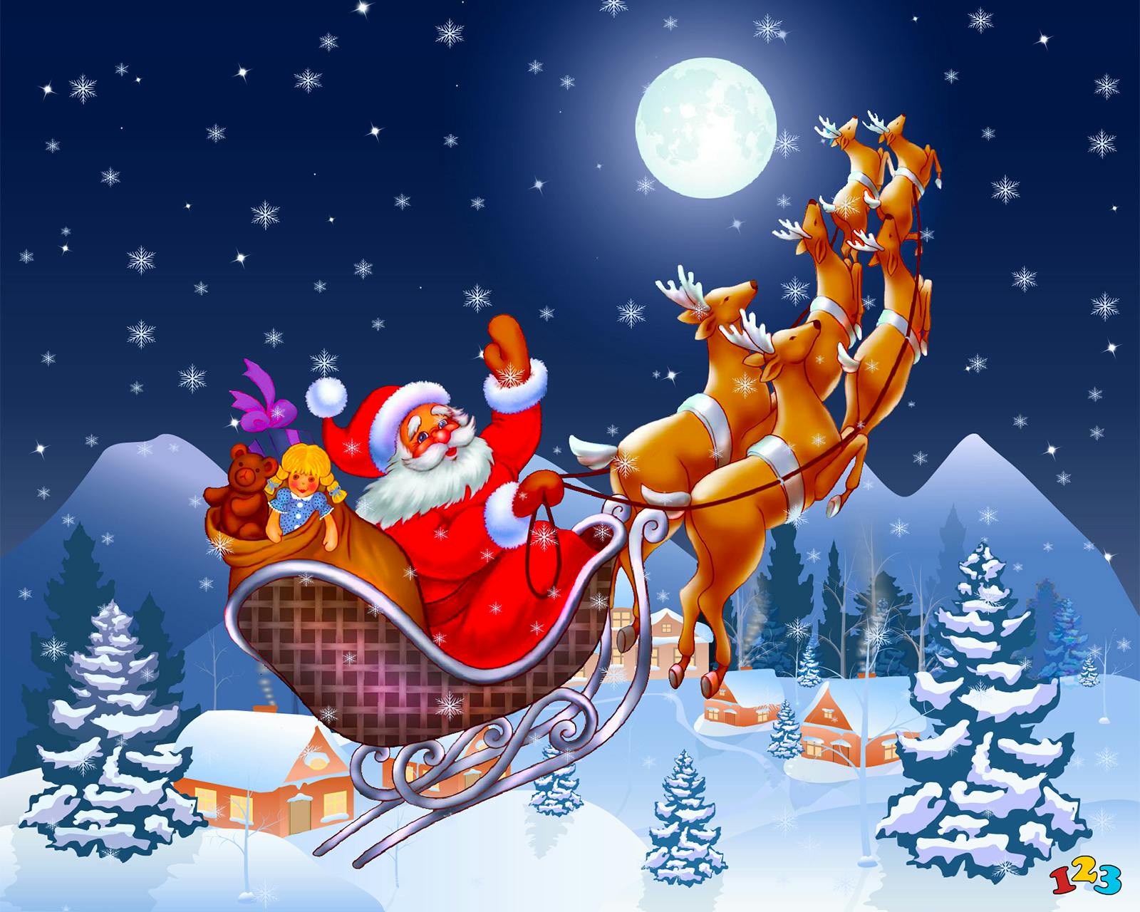 Julemandens kane Julekort gratis postkort fra 123kort.dk