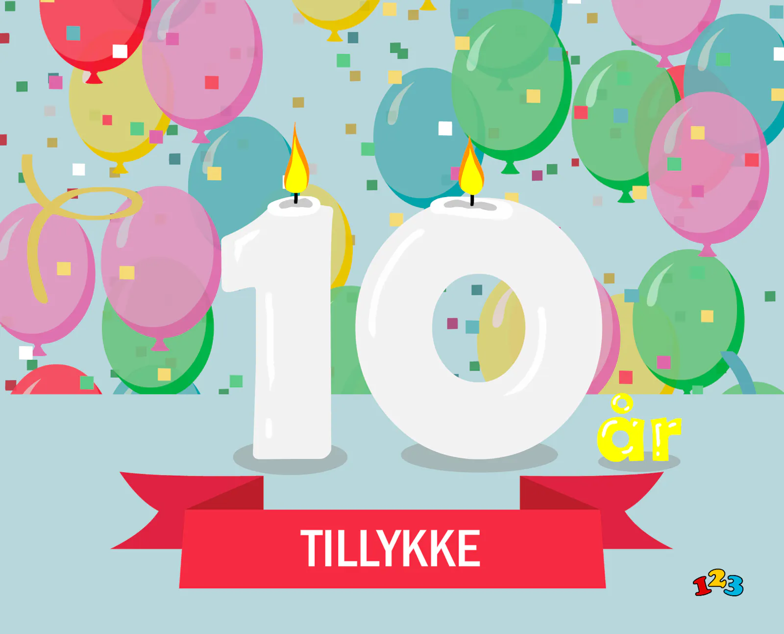 10 års fødselsdag - Fødselsdagskort - gratis postkort fra 123kort.dk