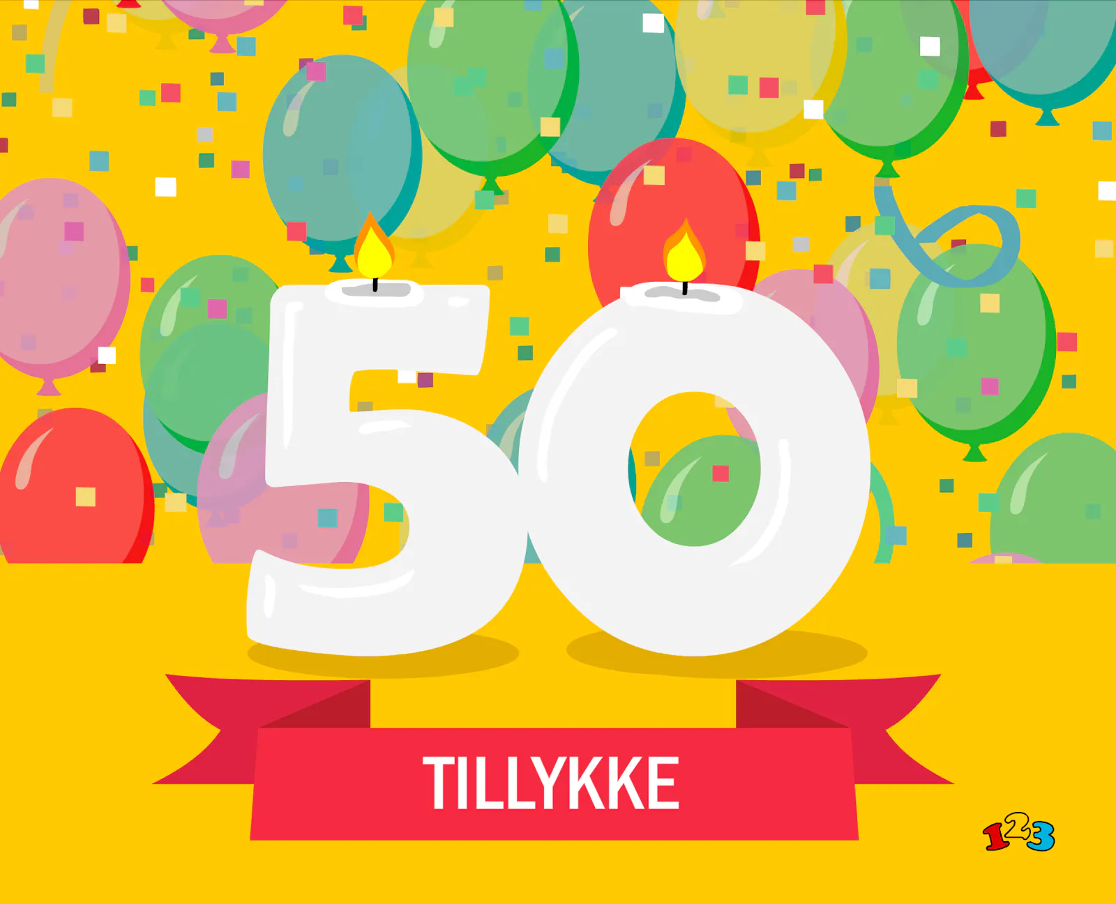 50 års fødselsdag - Fødselsdagskort - gratis postkort fra 123kort.dk